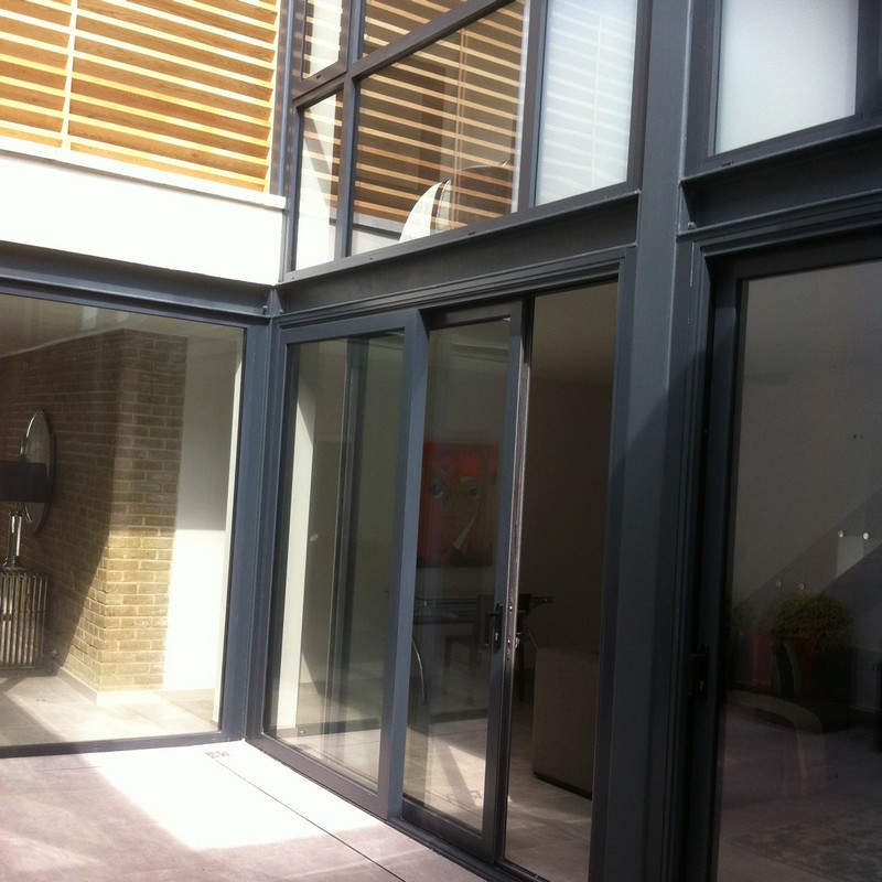 Anthracite aluminium sliding patio doors fitted in Bermondsey